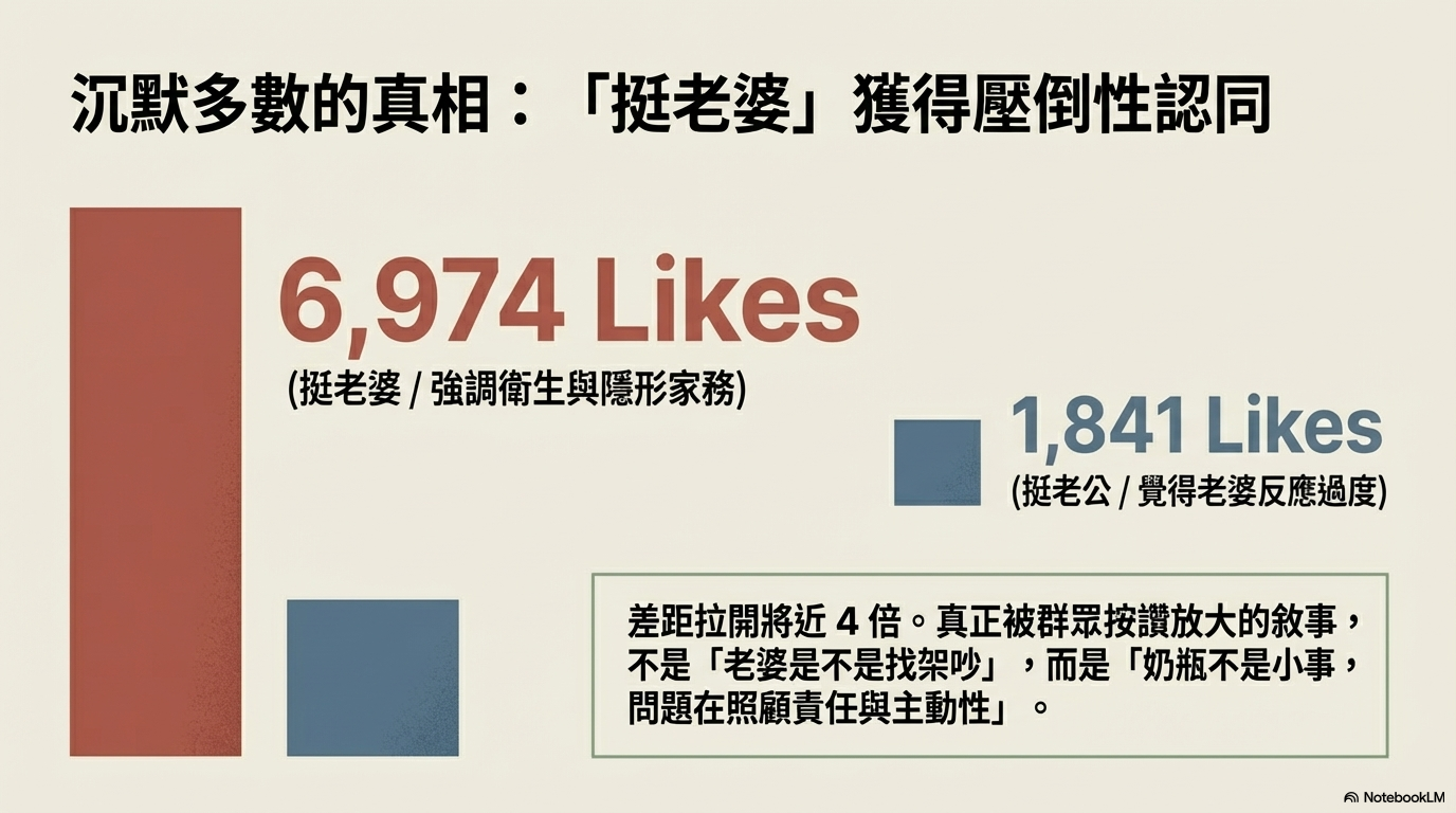 挺老婆與挺老公在 like 權重上的差距圖